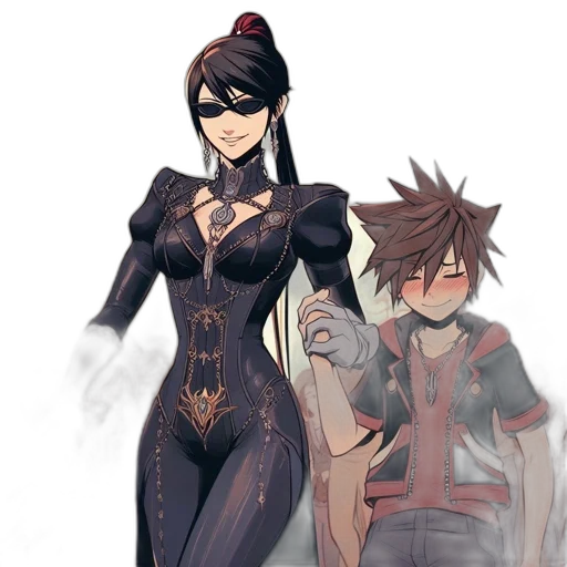 dress, weapon, mask, staff, concept art, comic book art, cyberpunk, anime transparent PNG cut-out