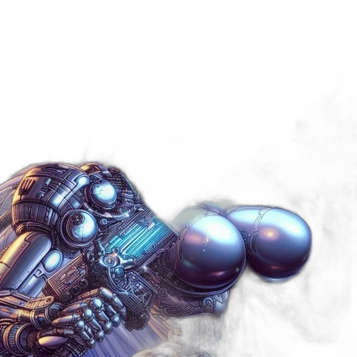 robot, weapon, bottle, sword, concept art, 3d render, comic book art, cyberpunk transparent PNG cut-out