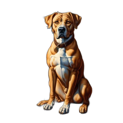 animal, photorealistic, oil painting, pixel art, watercolor, dog, sits, room transparent PNG cut-out