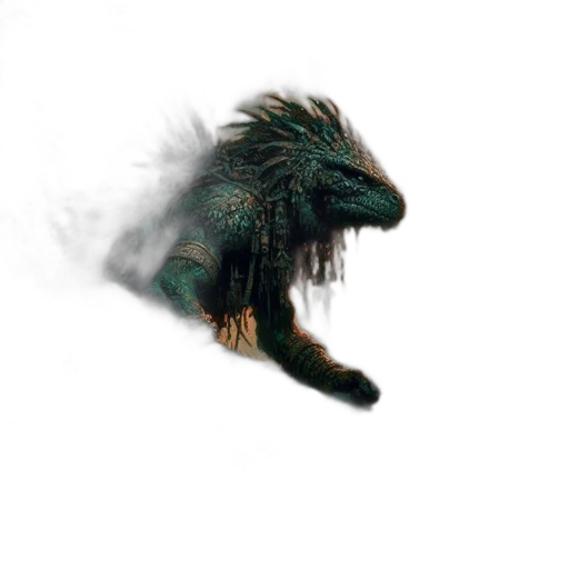 dragon, creature, animal, hair, fantasy art, concept art, photorealistic, 3d render transparent PNG cut-out