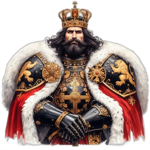 crown, sword, photorealistic, fantasy art, concept art, 3d render, portrait, stately transparent PNG cut-out
