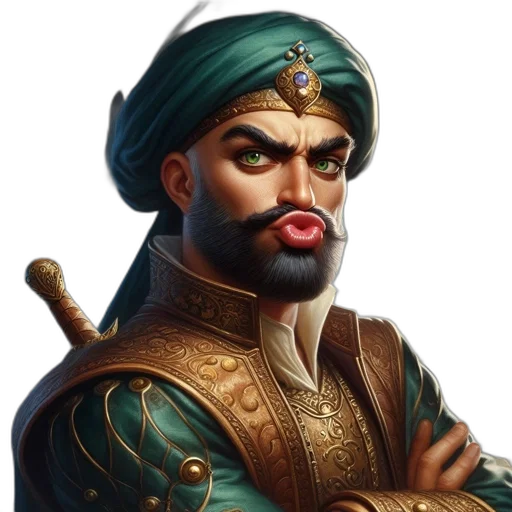 face, staff, crown, sword, fantasy art, photorealistic, oil painting, concept art transparent PNG cut-out