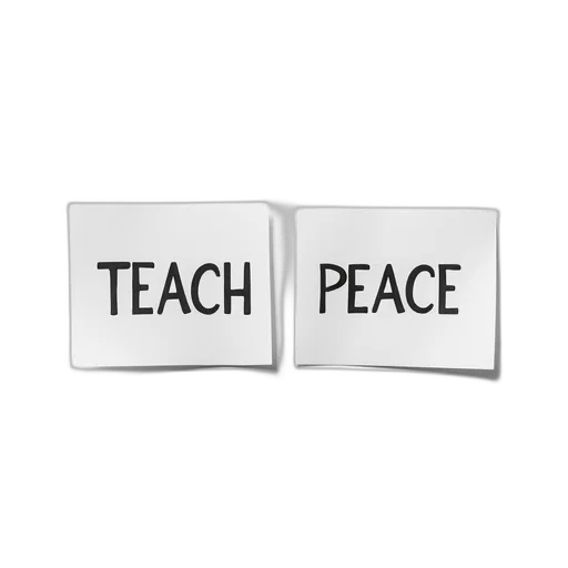 white, sticker, word, teach, left, side, peace, right transparent PNG cut-out