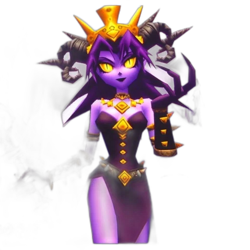 staff, concept art, fantasy art, pixel art, 3d render, purple-skinned, woman, possibly transparent PNG cut-out