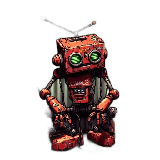 robot, creature, mask, jacket, 3d render, concept art, pixel art, cyberpunk transparent PNG cut-out