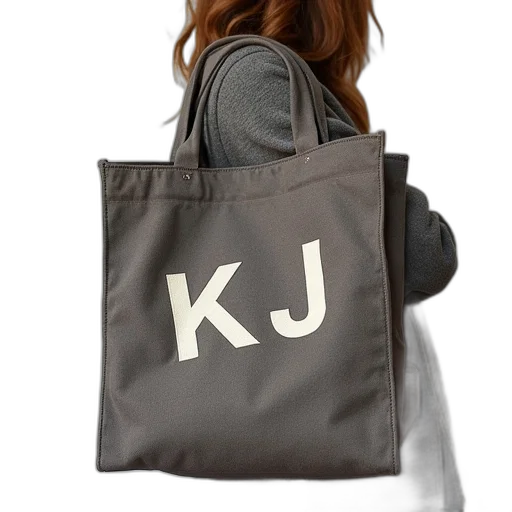 tote, bag, featuring, words, raised transparent PNG cut-out