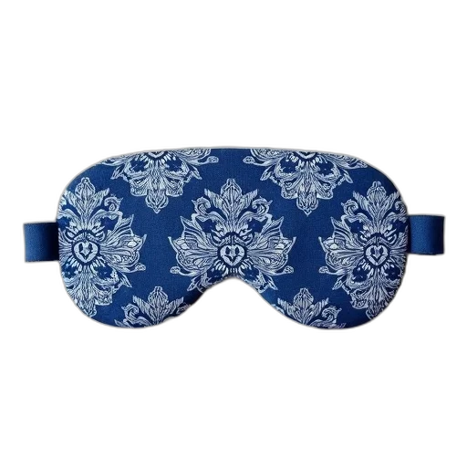mask, blue, white, paisley, print, eye, case transparent PNG cut-out