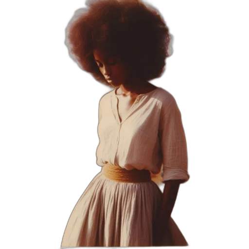 dress, hair, crown, staff, photorealistic, concept art, earth tones, dark transparent PNG cut-out