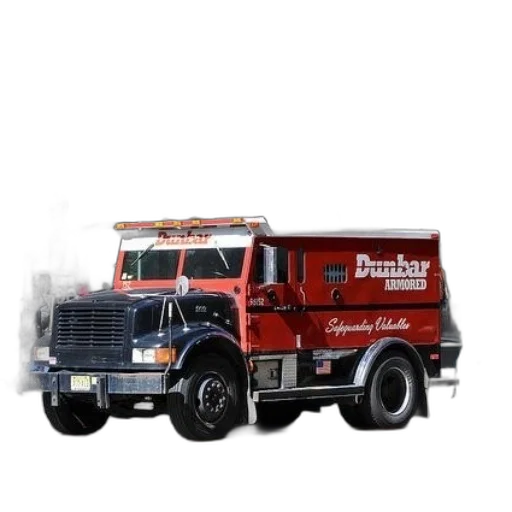 weapon, 3d render, concept art, photorealistic, red, armored, truck, parked transparent PNG cut-out