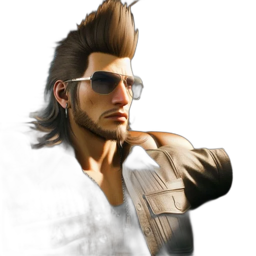 jacket, face, hair, weapon, concept art, 3d render, photorealistic, cyberpunk transparent PNG cut-out