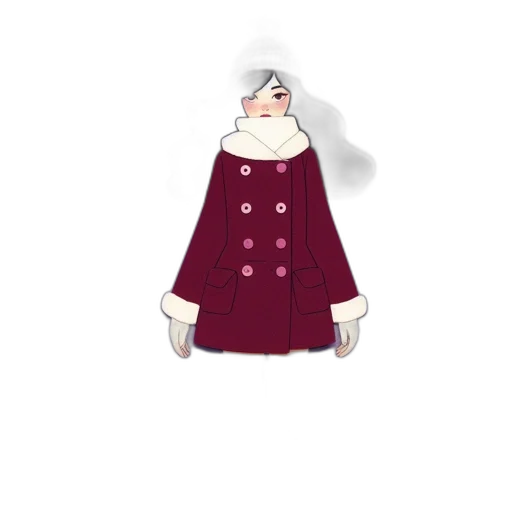 dress, jacket, hat, 3d render, concept art, cartoon, pixel art, snow transparent PNG cut-out