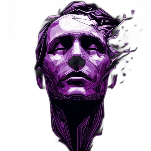 face, mask, comic book art, concept art, photorealistic, pixel art, dark, image transparent PNG cut-out