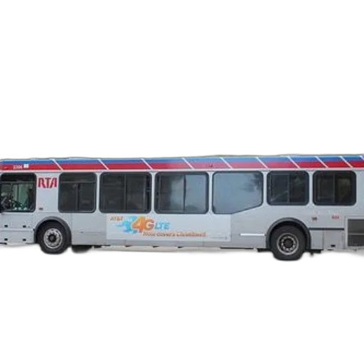 staff, 3d render, rta, bus, advertisement, lte, driving, through transparent PNG cut-out