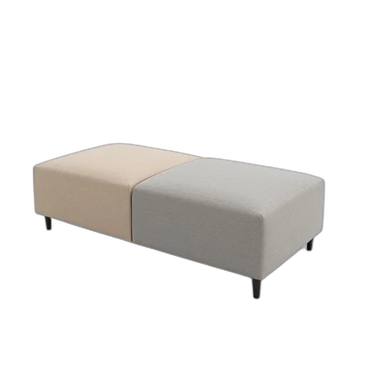furniture, 3d render, earth tones, monochrome, modern, rectangular, ottoman, smooth transparent PNG cut-out
