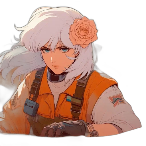 flower, staff, weapon, face, anime, concept art, watercolor, pixel art transparent PNG cut-out