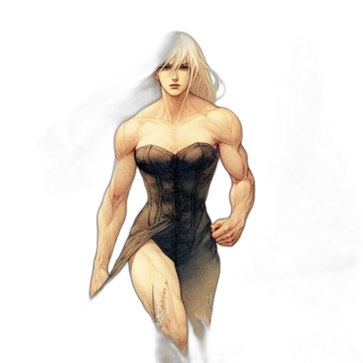dress, fantasy art, concept art, comic book art, pixel art, powerful, female, figure transparent PNG cut-out