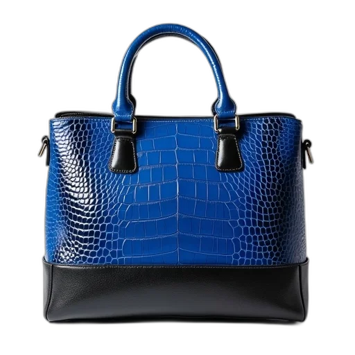 blue, croc, print, shoulder, bag, black, bottom transparent PNG cut-out