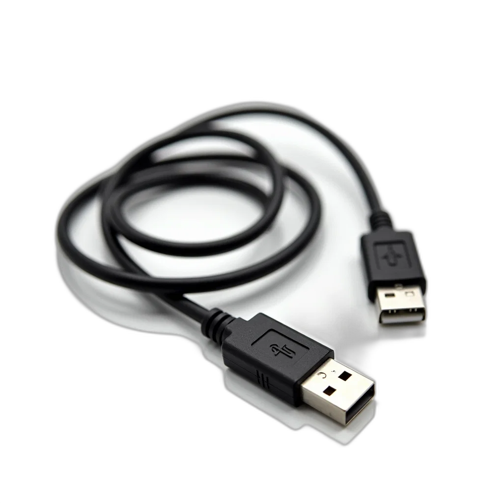 jewelry, weapon, 3d render, black, usb, cable, standard, connector transparent PNG cut-out