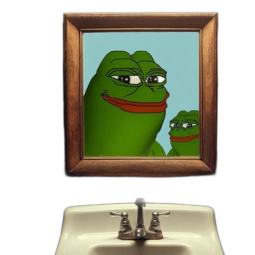 face, creature, robot, animal, photorealistic, bathroom, scene, features transparent PNG cut-out