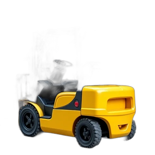 car, robot, furniture, 3d render, photorealistic, concept art, yellow, forklift transparent PNG cut-out