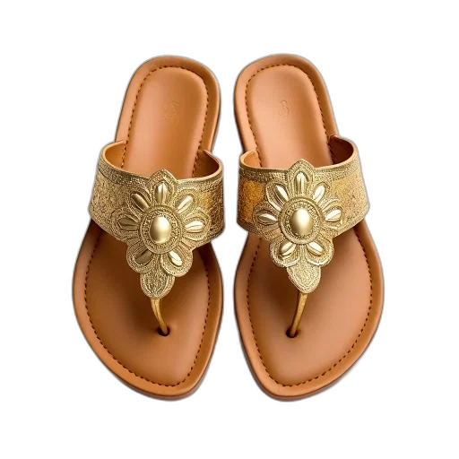 shoes, jewelry, pair, golden, sandals, intricate, designs, white transparent PNG cut-out
