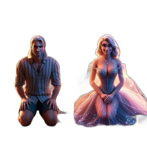 dress, mask, concept art, 3d render, fantasy art, pixel art, neon lights, underwater transparent PNG cut-out