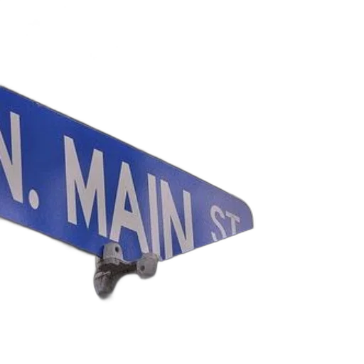3d render, city street, blue, street, sign, reads, main, another transparent PNG cut-out