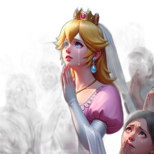 crown, face, concept art, fantasy art, photorealistic, 3d render, blonde, princess transparent PNG cut-out