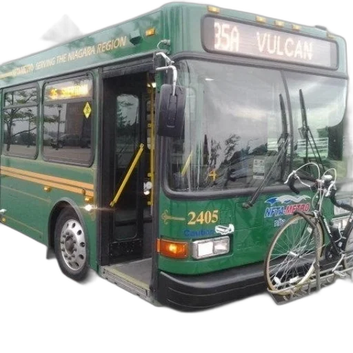 photorealistic, 3d render, green, bus, destination, vulcan, front transparent PNG cut-out