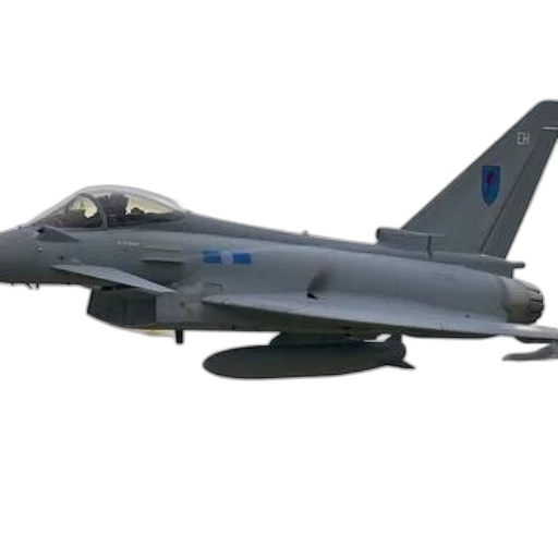 weapon, 3d render, eurofighter, typhoon, aircraft, flight, blue, white transparent PNG cut-out