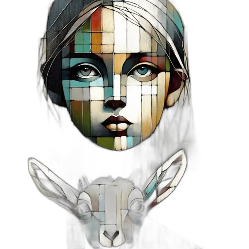 mask, jewelry, face, robot, concept art, comic book art, fantasy art, 3d render transparent PNG cut-out