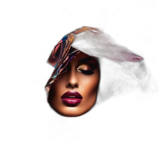 hat, face, crown, mask, photorealistic, concept art, 3d render, fantasy art transparent PNG cut-out