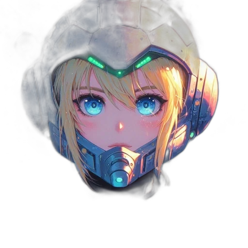 robot, mask, face, weapon, anime, cyberpunk, pixel art, concept art transparent PNG cut-out
