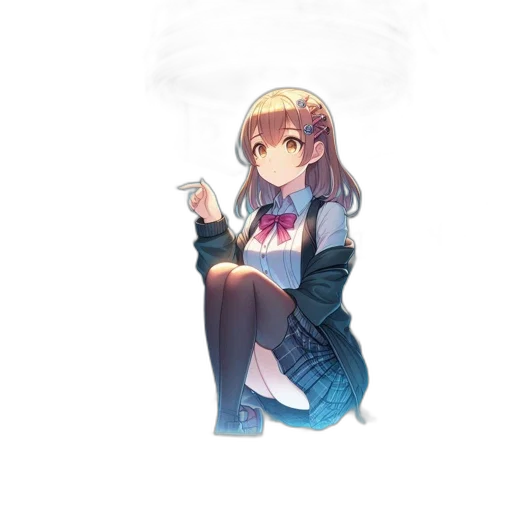 staff, jacket, weapon, hat, pixel art, anime, concept art, vaporwave transparent PNG cut-out