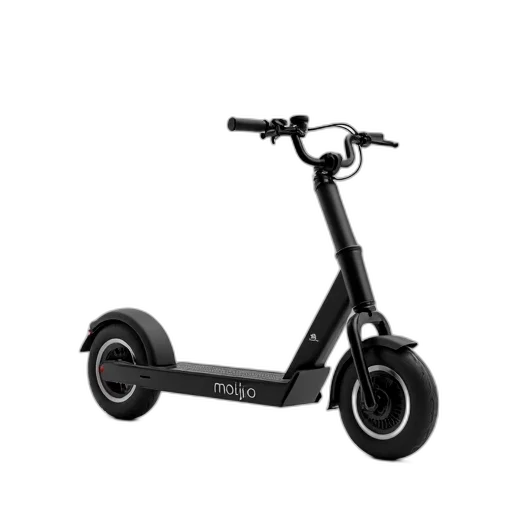 robot, sleek, black, modern, electric, scooter, seat, handlebars transparent PNG cut-out