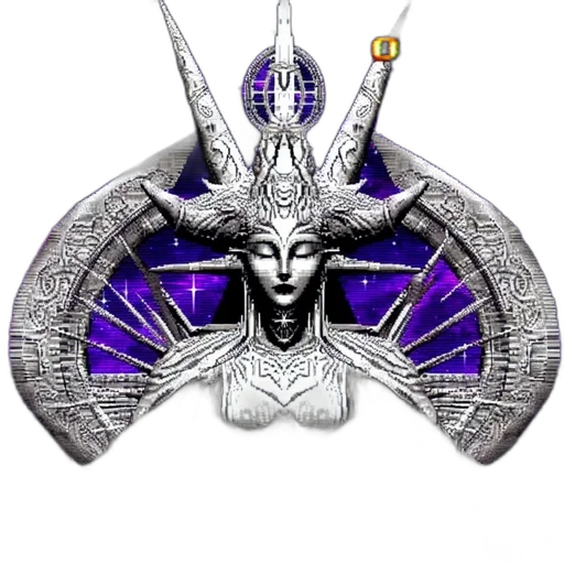 jewelry, crown, staff, fantasy art, concept art, pixel art, 3d render, cosmic transparent PNG cut-out
