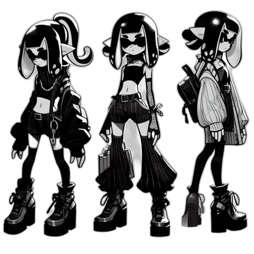 concept art, cyberpunk, cartoon, comic book art, monochrome, dark, neon, green transparent PNG cut-out