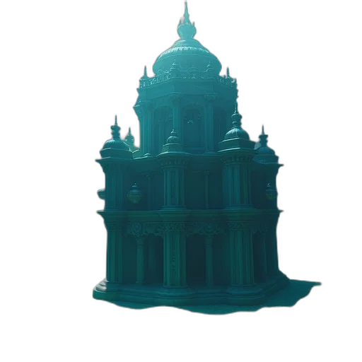 crown, building, dress, hat, concept art, 3d render, vaporwave, pixel art transparent PNG cut-out