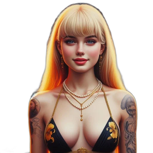 jewelry, dress, fantasy art, photorealistic, concept art, comic book art, digitally-rendered, female transparent PNG cut-out
