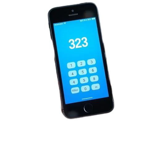 3d render, blue, hand, holding, smartphone, screen, displaying, number transparent PNG cut-out