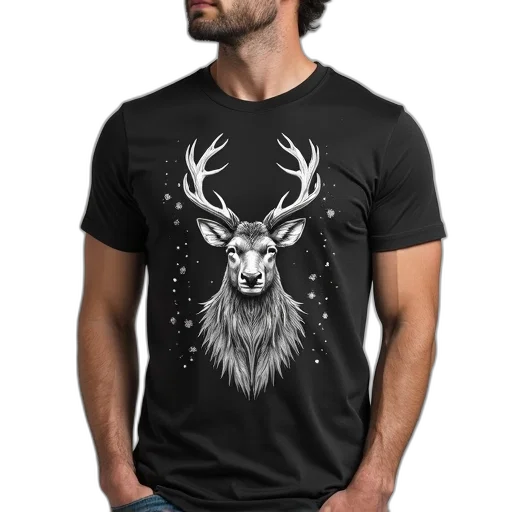 animal, fantasy art, concept art, photorealistic, reindeer, shirts, men, premium transparent PNG cut-out