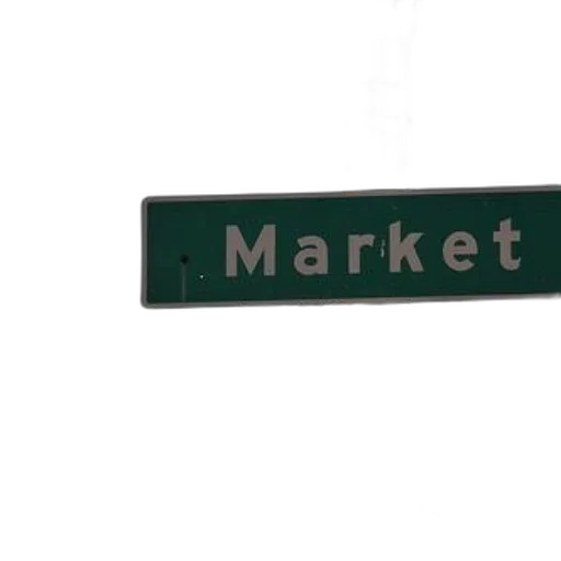 city street, green, street, sign, reading, market, mounted, pole transparent PNG cut-out