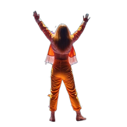 jacket, hair, staff, outer space, person, performing, stage, confetti transparent PNG cut-out