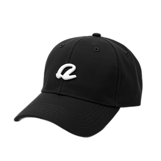 hat, crown, 3d render, black, baseball, cap, white, logo transparent PNG cut-out