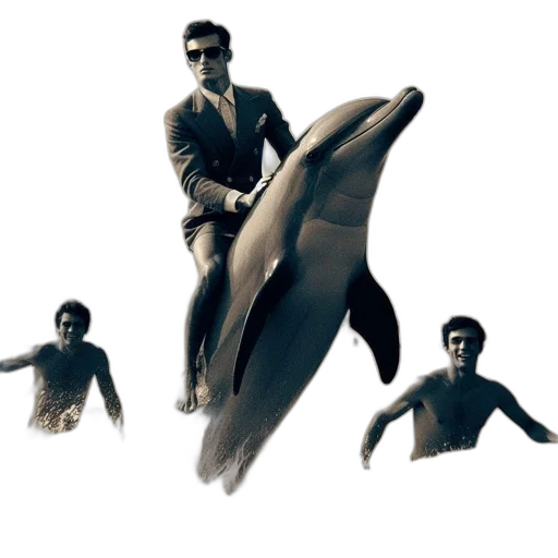 creature, animal, jacket, concept art, 3d render, vaporwave, comic book art, underwater transparent PNG cut-out