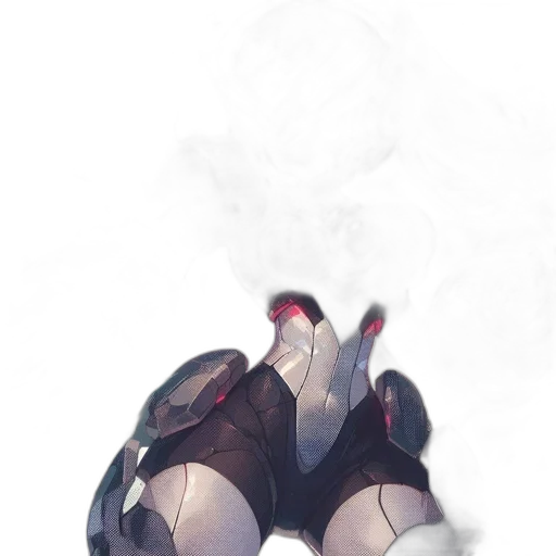 weapon, robot, shoes, mask, concept art, cyberpunk, anime, watercolor transparent PNG cut-out