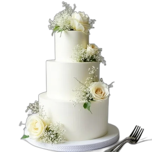 crown, food, 3d render, photorealistic, three-tiered, white, wedding, cake transparent PNG cut-out