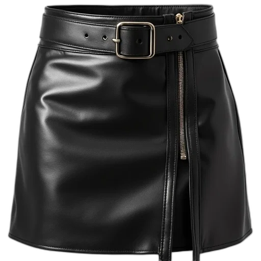 jacket, dark, black, leather, skirt, zipper, side, metal transparent PNG cut-out