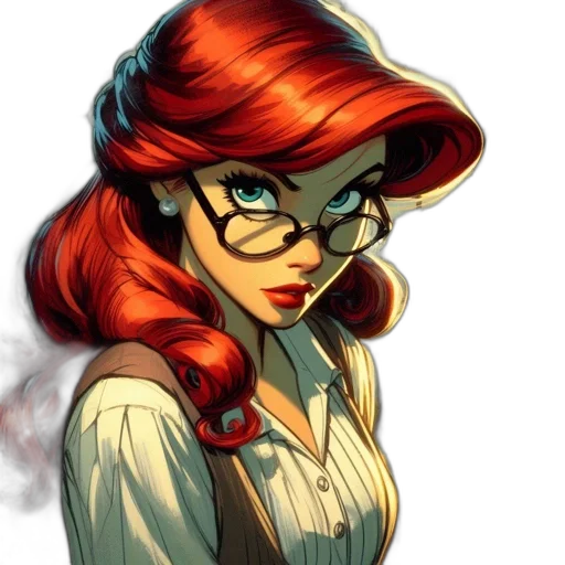 staff, comic book art, cartoon, concept art, fantasy art, red, illustrated, lady transparent PNG cut-out