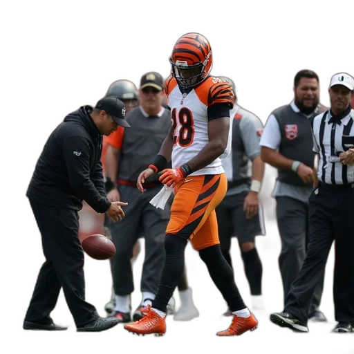 injured, cincinnati, bengals, quarterback, being, taken, off, field transparent PNG cut-out